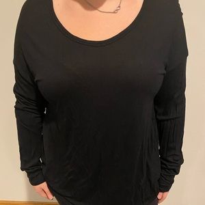 solid black sheer tee